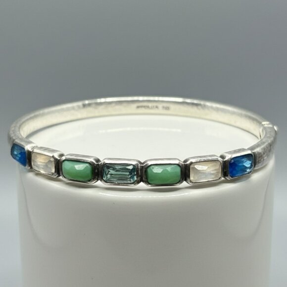 Ippolita 925 Silver Rock Candy Bangle, 7 Inch, Blue & Green Multi-Stone - Picture 1 of 3